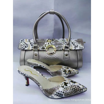 New Design High Heel Slipper and Snake Pattern Bags (G-21)